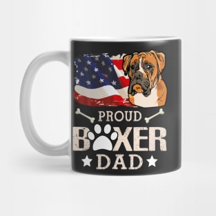 Proud Boxer Dog Dad American Flag Patriotic Dog Tee Mug